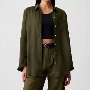 GAP 100% Linen Boyfriend Shirt